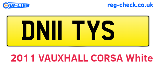 DN11TYS are the vehicle registration plates.