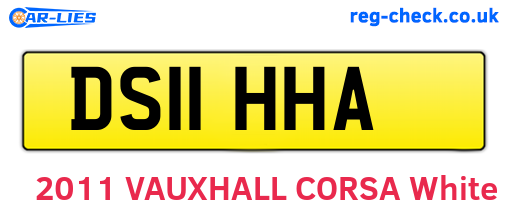 DS11HHA are the vehicle registration plates.