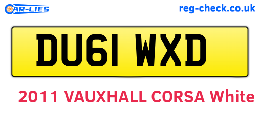 DU61WXD are the vehicle registration plates.