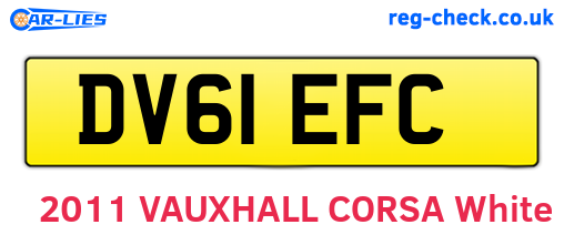 DV61EFC are the vehicle registration plates.