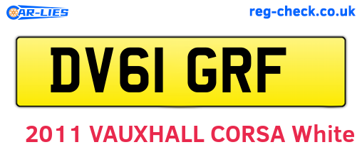 DV61GRF are the vehicle registration plates.