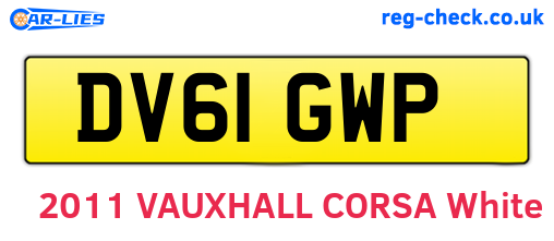 DV61GWP are the vehicle registration plates.