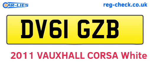DV61GZB are the vehicle registration plates.