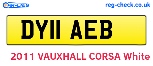 DY11AEB are the vehicle registration plates.