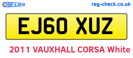 EJ60XUZ are the vehicle registration plates.