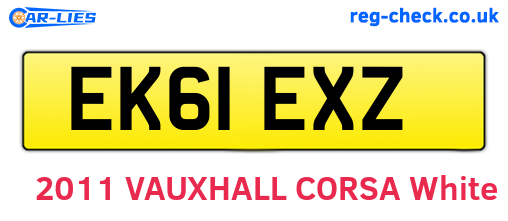 EK61EXZ are the vehicle registration plates.
