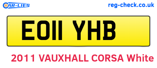 EO11YHB are the vehicle registration plates.