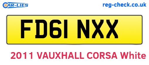 FD61NXX are the vehicle registration plates.