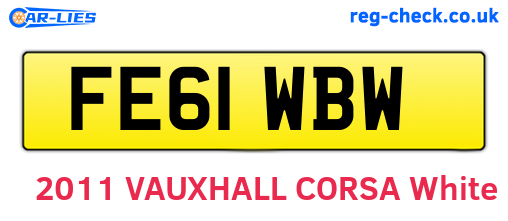 FE61WBW are the vehicle registration plates.
