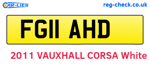 FG11AHD are the vehicle registration plates.