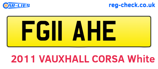 FG11AHE are the vehicle registration plates.