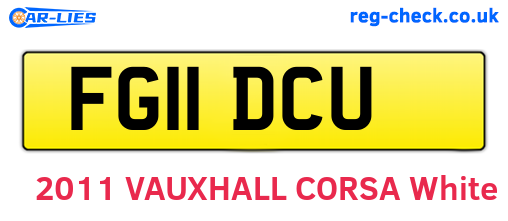 FG11DCU are the vehicle registration plates.