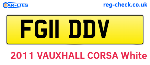 FG11DDV are the vehicle registration plates.