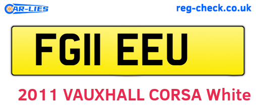 FG11EEU are the vehicle registration plates.
