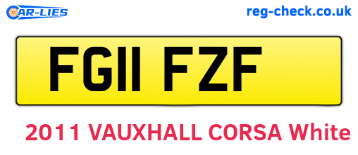 FG11FZF are the vehicle registration plates.