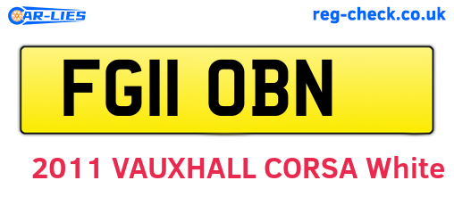 FG11OBN are the vehicle registration plates.