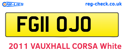 FG11OJO are the vehicle registration plates.