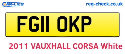 FG11OKP are the vehicle registration plates.