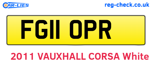FG11OPR are the vehicle registration plates.