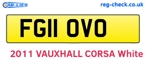 FG11OVO are the vehicle registration plates.