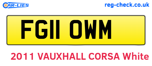 FG11OWM are the vehicle registration plates.