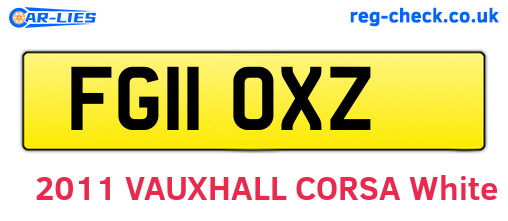 FG11OXZ are the vehicle registration plates.