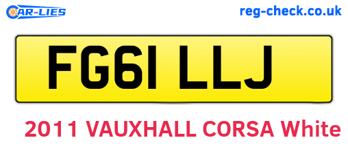 FG61LLJ are the vehicle registration plates.