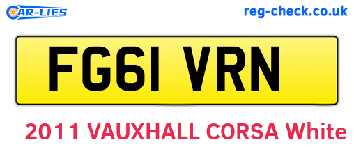 FG61VRN are the vehicle registration plates.
