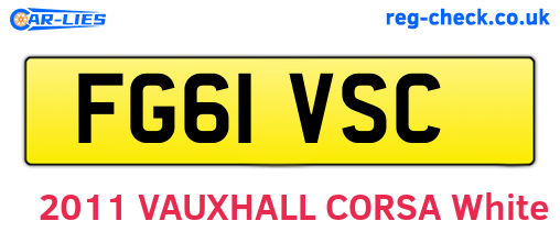 FG61VSC are the vehicle registration plates.