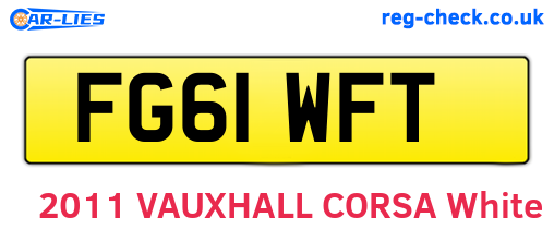 FG61WFT are the vehicle registration plates.