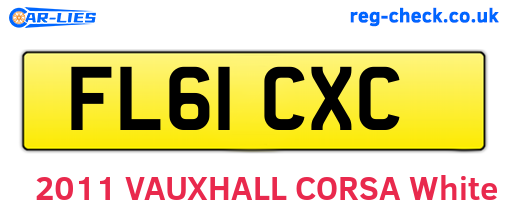 FL61CXC are the vehicle registration plates.