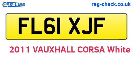 FL61XJF are the vehicle registration plates.