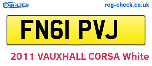 FN61PVJ are the vehicle registration plates.
