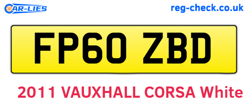 FP60ZBD are the vehicle registration plates.