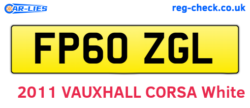 FP60ZGL are the vehicle registration plates.