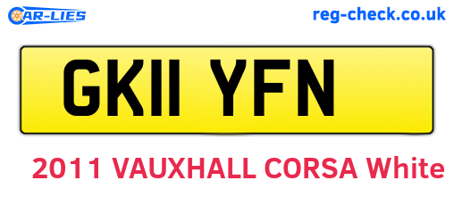GK11YFN are the vehicle registration plates.