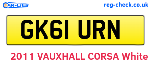 GK61URN are the vehicle registration plates.