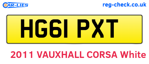 HG61PXT are the vehicle registration plates.