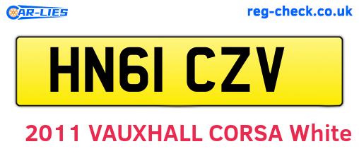HN61CZV are the vehicle registration plates.