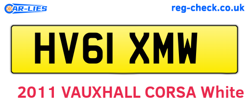 HV61XMW are the vehicle registration plates.