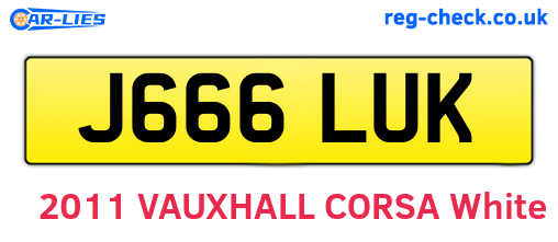 J666LUK are the vehicle registration plates.
