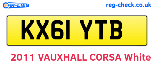 KX61YTB are the vehicle registration plates.