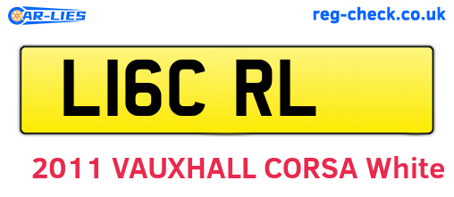 L16CRL are the vehicle registration plates.