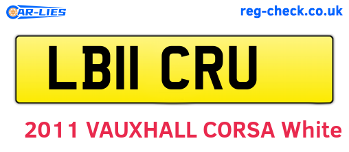 LB11CRU are the vehicle registration plates.