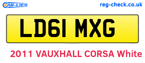 LD61MXG are the vehicle registration plates.