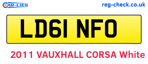 LD61NFO are the vehicle registration plates.