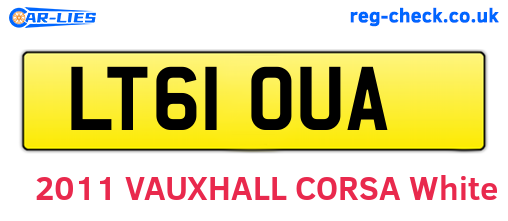 LT61OUA are the vehicle registration plates.