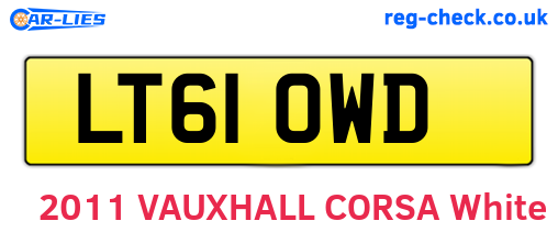 LT61OWD are the vehicle registration plates.