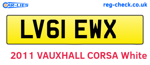 LV61EWX are the vehicle registration plates.