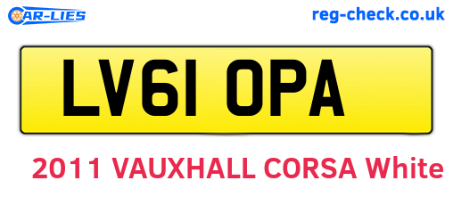 LV61OPA are the vehicle registration plates.